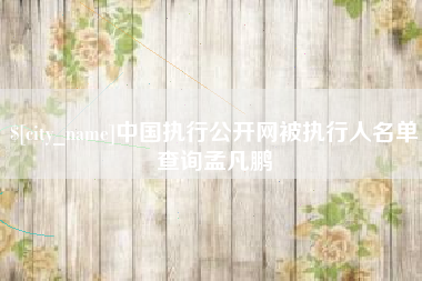 分宜中国执行公开网被执行人名单查询孟凡鹏