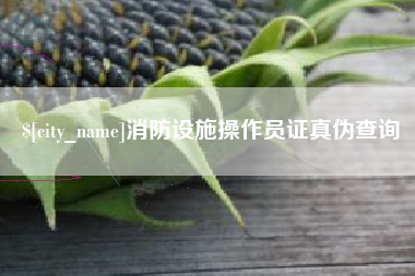 分宜消防设施操作员证真伪查询