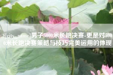 分宜男子5000米长跑决赛-更是对5000米长跑决赛策略与技巧完美运用的体现