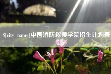 分宜中国消防救援学院招生计划表